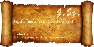 Gyémánt Szilárd névjegykártya